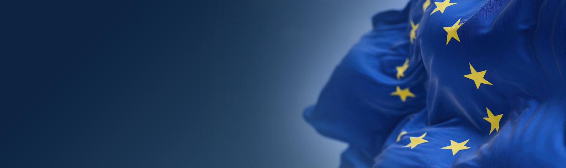 flaga unijna na niebieskim tle