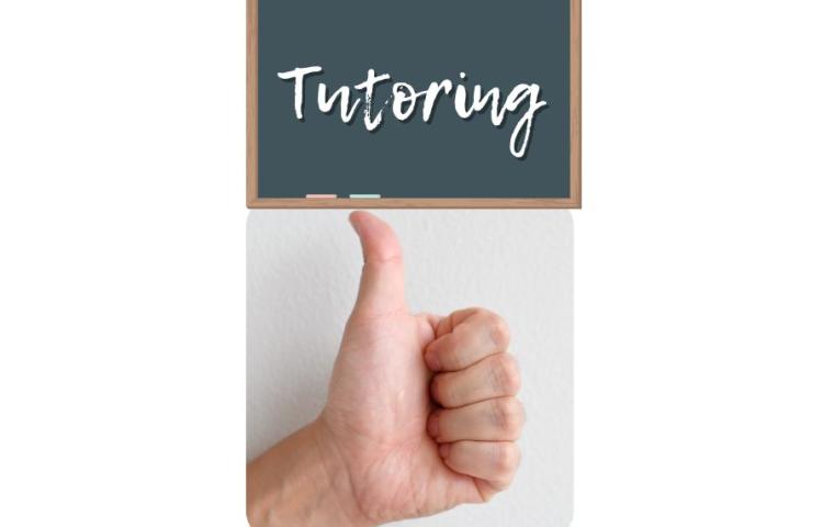 Grafika dekoracyjna z napisem tutoring