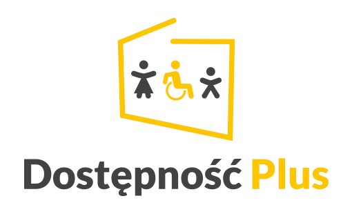 Logo programu Dostępność Plus, w kolorze